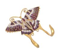 VALICLUD European Vintage Butterfly Metal Wall Hook Double-Hook Hanger for Coats Towels Keys Handbags Decorative Storage Rack for Home Office Hotel