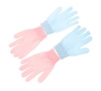 VALICLUD Exfoliating Shower Gloves Double-sided Scrub Bath Gloves 2 Pairs for Body Dead Skin Removal Adult Bathing Care