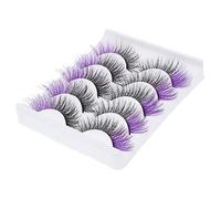 VALICLUD Fake Eyelashes 5 Pairs Colored Lashes Natural Volume Half Eye Lashes for Women Everyday Makeup