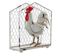 VALICLUD Farmhouse Rooster Napkin Holder Iron Tissue Dispenser for Kitchen Dining Tabletop Standing Paper Towel Organizer for Cafe Bar Home Rustic Country Style