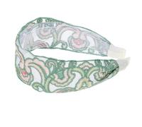 VALICLUD Fashionable Floral Embroidered Headband for Women Sweet and Gentle Gauze Hair Accessory Versatile Use for Teens and Adults Stylish Floral Design for