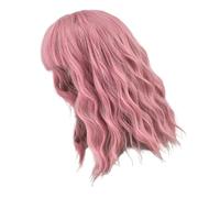 VALICLUD Fashionable Pink Curly Wig Women's Wig Dark Pastel Wavy Lady's Costume