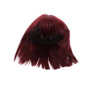 VALICLUD Fashionable Women's Short Hair Wig Brunette Bob Wig Bangs Natural Looking Synthetic Wine for Everyday Cosplay