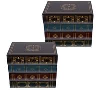 VALICLUD Faux Book Storage Boxes with Mortise and Tenon Structure 2 Sets Wooden Book Shaped Safe and Concealed Slide Latch Vintage Style for Desktop and Shared Living Spaces