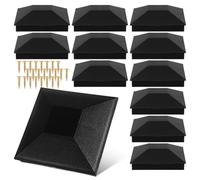 VALICLUD Fence Post Caps 12pcs Plastic Deck Post Caps with Screws Easy Installation for Fence Posts and Weather Protection