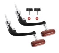 VALICLUD Fishing Reel Supply Rotatable Reel Handle 1 Set Wooden ABS Iron Handy Replacement Part for Fishing Gear Outdoor Fishing