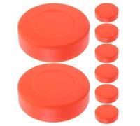 VALICLUD Flat Orange Plastic Hockey Pucks 8Pcs Matte Finish Lightweight Practice Equipment for Indoor Ice Hockey Training Sessions