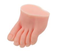 VALICLUD Flexible Silicone Manicure Foot Model for Acrylic Nail Tips Training Reusable Left Fake Foot Mold with Soft Skin Color Surface Portable Pedicure Practice Tool for Beginners and