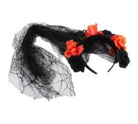 VALICLUD Flower Lightweight Cloth Material Headband with Long Veil Halloween Creative Bridal Style Headband for Role-playing and Party Accessories