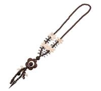VALICLUD Flower Wood Necklace Coconut Shell Pendant Ethnic Boho Style Natural Texture Lightweight Women Beach Outings Flower-shaped Design