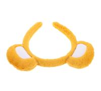 VALICLUD Fluffy Bear Ears Headband Soft Plush Animal Ear Headwear for Women Gentle Hair Playful Costume Accessory for Halloween Christmas Party Yellow Cartoon Style