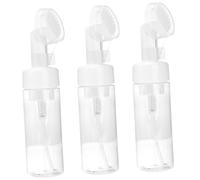 VALICLUD Foaming Pump Bottle with Brush Head 150ml Travel Soap Dispenser 3pcs Set for Facial Cleansing and Skincare Mousse Foam