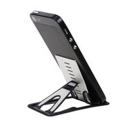 VALICLUD Foldable Aluminium Alloy Phone Stand Portable Metal Tablet Holder Adjustable Desktop Cellphone Support for Office and Journey Use Black