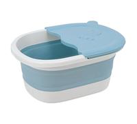 VALICLUD Foldable Feet Bath Bucket Blue with Massage Function Space-saving Collapsible Foot Soaking Basin for Relaxation Home