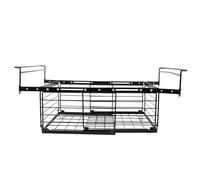 VALICLUD Foldable Handle Freezer Organizer Basket for Chest Fridge and Cabinet Stackable Metal Wire Storage Bin with Enhanced Airflow for Fresh Food Easy-clean Hanging Basket for Space