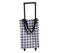 VALICLUD Foldable Rolling Shopping Cart with Wheels Telescopic Handle Portable Grocery Tote Bag for Supermarket Lightweight Oxford Cloth Foldaway Trolley for Travel and Outdoor Use