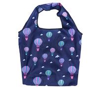 VALICLUD Foldable Travel Shopping Bag with Handle Large Capacity Portable Grocery Tote for Women Printed Storage Carrier Navy Blue Hot Air Balloon