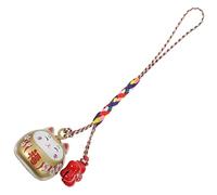 VALICLUD Fortune Cat Pendant for Bags Japanese Luck Cat Hanging Ornament Creative Decorative Keychain with Red Cherry Blossom Durable Ceramic Design for Friends Lovers