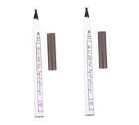 VALICLUD Four-pronged Waterproof Eyebrow Pen 2pcs Chestnut Liquid Brow Pencil Makeup Supplies for Precise Natural Eye Makeup