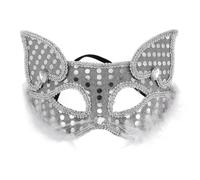 VALICLUD Fox Half Mask for Women with Lace Cutouts, Plastic and Polyester Material, Sightlines and Stable Fit, for Carnival Events and Halloween Costume Parties