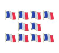 VALICLUD France Lapel Pin Set with Secure Butterfly Clasp 10pcs Enamel Metal Alloy Brooch Decorative National Flag Pins for Suit and Backpack for International Lapel Collections