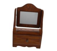 VALICLUD French Ancient Makeup Mirror Make up Organizers for Vanity Mirror with Storage Make up Tables for Women Pine Brown