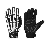 VALICLUD Full Finger Cycling Gloves for Men with Cool Skeleton Pattern, Sturdy Polyester Material and Silicone Grip, Temperature Maintenance Feature, Size L, for Road and Mountain Bike