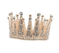 VALICLUD Full Round Rhinestone Wedding Tiara for Women Crystal Bridal Crown Hair Accessory Elegant Princess Headband for Birthday Prom and Wedding Party Glamour