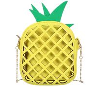 VALICLUD Funny Pineapple Shape Cross Body Bag for Women and Girls - Cute Yellow Fruit Purse with Chain Strap, Small Shoulder Bag for Parties, Shopping, Travel