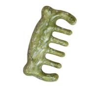 VALICLUD Genuine Jade Guasha Massage Comb for Scalp Stimulation and Hair Quality Improvement Bear Shaped Green Jade Scalp Massager for Relaxing Hair Growth and Nutrient Absorption