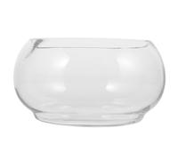 VALICLUD Glass Hydroponic Planting Bowl Medium Size for Money Plant and Water Lily, round Glass Fish Tank Suitable for Home and Office Small Fish Bowls
