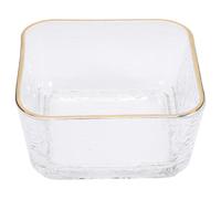 VALICLUD Glass Salad Bowl Fruit Salad Serving Bowl Large Capacity Square Shape Hammered Glass Material Practical Design Suitable for Serving A Variety of Foods Elegant Style Home Kitchen