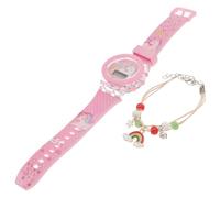 VALICLUD Glow Unicorn Watch and Silicone Bracelet Set, Wear-Resistant Adjustable Cartoon Wristwatch, Portable Night Light Electronic Wristwatch Accessory