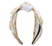 VALICLUD Goddess Headband Rhinestone Wide Knotted Headpiece for Women Hair Accessories for Prom Gold Sparkly