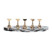 VALICLUD Gold Acrylic Nail Tip Holder 5pcs Manicure Practice Stand Cow Print Pattern Nail Art Display Tool for Salon and Home Use