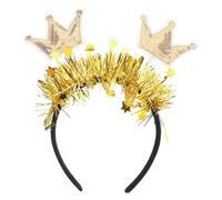 VALICLUD Gold Crown Headband Sparkling Sequins for Year's Party Birthday Celebration Festival Occasion Adds Glamour to Outfit