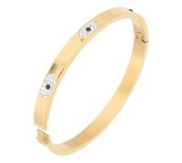 VALICLUD Gold Evil Eye Stainless Steel Bangle Bracelet for Women Wrist Jewelry with Sparkling Detail Elegant Wrist Decor Suitable for Daily Wear and Parties