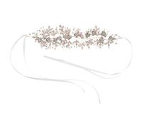 VALICLUD Gold Leaf Bridal Hair Vine with Rhinestone Floral Headpiece Alloy Wedding Headband for Brides Bridesmaids Flower Secure Comb Updo Hair Accessory for Boho Wedding Party and Formal