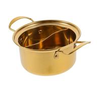 VALICLUD Gold Stainless Steel Shabu Hot Pot Multi Function Cooking Pot for Home Use Soup and Noodle Cooker with Optimal Heat Transfer Suitable for Stovetop Stew
