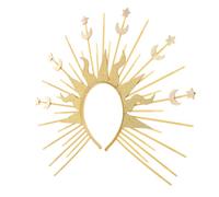 VALICLUD Gold Sunburst Headpiece Headband Goddess Accessories Star Crown for Costume Parties Role Playing and Themed Events Women Cosplay Essential Mary Tiara Hairband