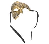 VALICLUD Golden Roman Soldier Half Face Breathable Party Cosplay Face Mask for Men Fit Halloween Mardi Gras Costume