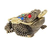 VALICLUD Golden Toad Ornaments Wealth Frogs Statue Brass Toad Sculpture for Desktop Home Office Feng Shui Decor