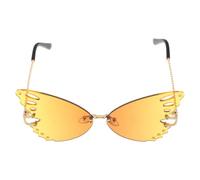 VALICLUD Gradient Butterfly Sunglasses for Women UV Protection Oversized Rimless Novelty Shades with Decorative Cutout Wings Stylish Party Eyewear for Festivals and Outdoor Activities