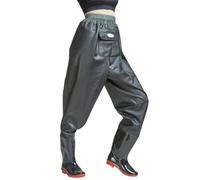 VALICLUD Green High Pants 41, Black Size with Boots, PVC Waist | Adjustable Drawstring, Anti Slip Grip, Quick Drying, Wide Elastic Waistband, Farming Work and Pond Fishing