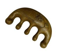 VALICLUD Green Sandalwood Wide Tooth Massage Comb Handheld Scalp Massager Hair Caring Tool for Detangling and Meridian Massage Suitable for Curly and Straight Hair