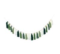 VALICLUD Green Tassel Garland with Wood Beads Rustic Wall Decor for Nursery Classroom Birthday Party Decorations Macrame Tassel Banner Enhancing Creativity and Warmth in Learning Spaces