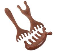 VALICLUD Gua Sha Natural Wood Material 3pcs Scalp Massager Comb Set Wooden with Curved Design for Meridian Relaxation and Muscle Stress Relief, for Home and Office Use