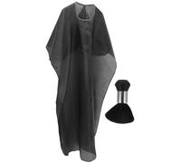 VALICLUD Hairdressing Salon Cape Barber Styling Cape with Neck Duster Brush, Black Fabric, for Cutting and Hair Dye, Salon Project, Hairdressing