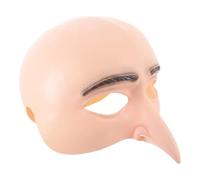 VALICLUD Halloween Bald Cap with Long Nose Realistic Latex Bald Scalp Headpiece for Men Women Cosplay and Professional Theater Use Elastic Reusable Beige Half Head Cover