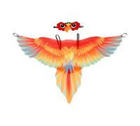 VALICLUD Halloween Bird-Wings-Costume for Kids Felt Feathered Eagle Parrot Owl Dress-up Cape Wings Animal Role Play Costume Eye Mask for Boys Girls Halloween Party Favors Orange for Kids Children